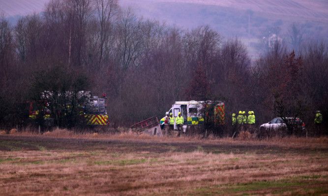 The crash scene near Rait