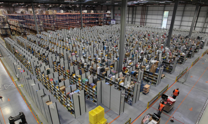 The Amazon warehouse near Dunfermline.