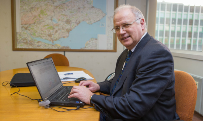 Fife Council leader David Ross during the live Facebook question and answer session on the issue of the possibility of a council tax rise.
