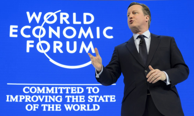 David Cameron addressing the World Economic Forum in Davos last week.