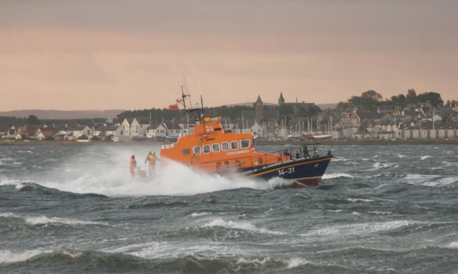 Broughty Ferry lifeboat out on a shout.