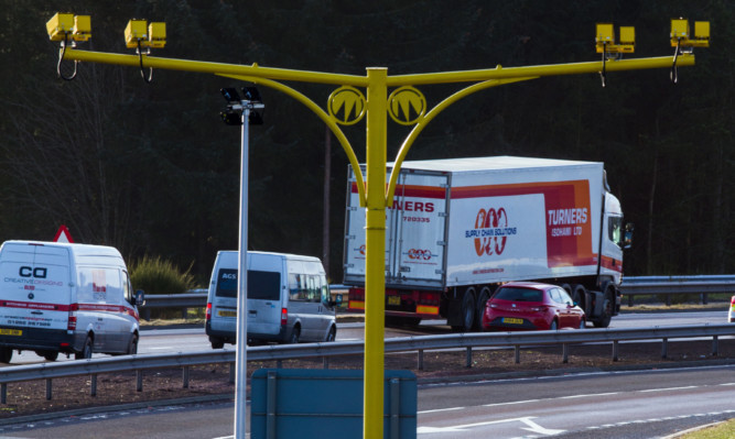 Average speed cameras on the A9 near Gleneagles.