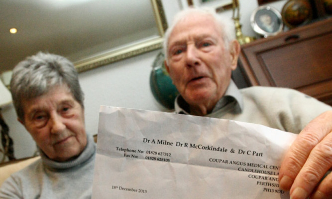 Anna and William McGibbon with the letter they received from their GP.