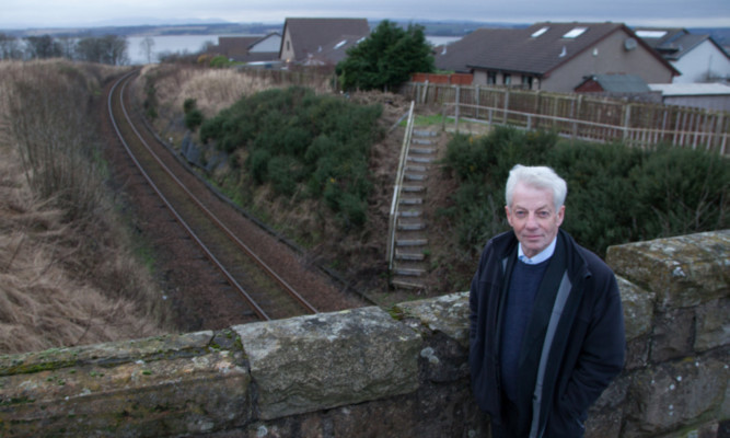 The section of single-track line at Ferryden which will be upgraded.