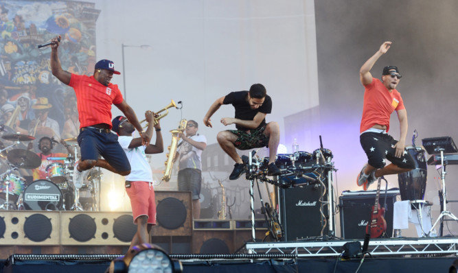 Rudimental performing at the Isle of Wight Festival.