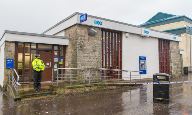 The TSB Bank in Templehall, Kirkcaldy, where the robbery took place on Friday morning.