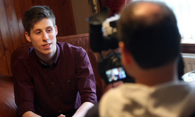 Ben Lawrie being filmed for the documentary.