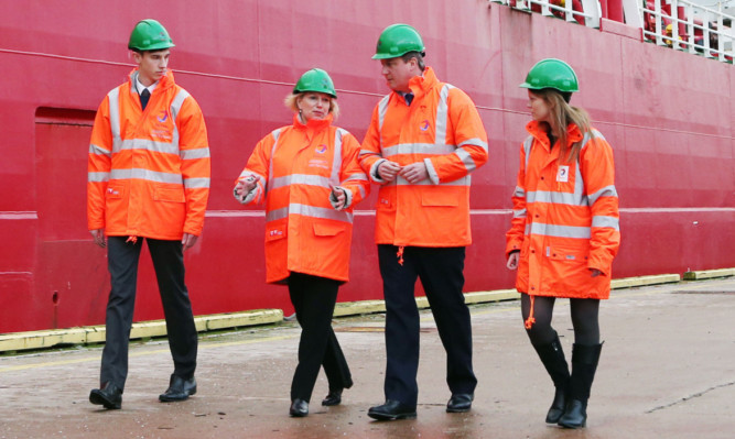 Prime Minister David Cameron takes a tour of Aberdeen Harbour during a visit to the city this week.