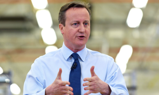 David Cameron speaks to factory staff at Siemens in Chippenham.