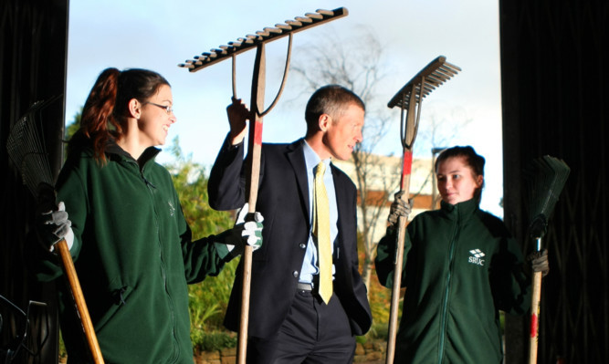 Willie Rennie meeting staff and students at the Elmwood College late last year.