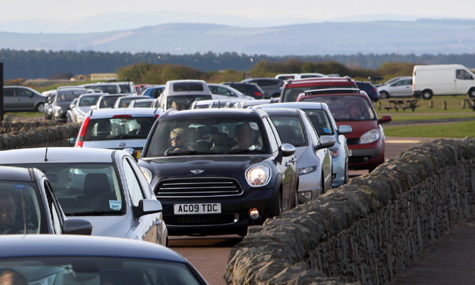 Popular throughout the year, the West Sands can become gridlocked on the warmest summer days.