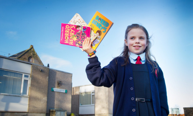 Ellis McEwan, 8, from Arbroath, won through with her joke which was a play on words in French.