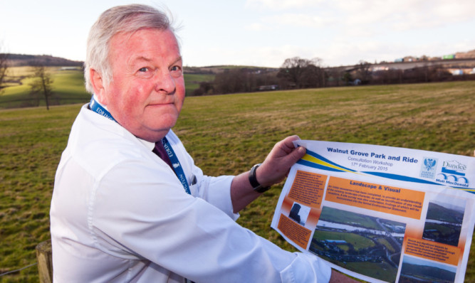 Ronald Wilson, team leader of infrastructure, city development, Dundee City Council, at the site at Walnut Grove, outside Perth, earmarked for the park and ride.