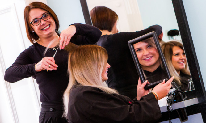 Hair stylists Andrea Patterson, left, and Beth Heffell at Forte Beauty Clinic.