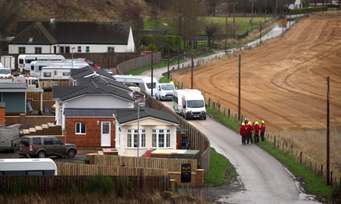 The Travellers site at St Cyrus is at risk to flooding.