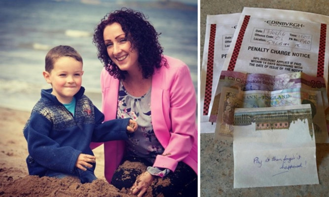 Mairi, pictured with Oscar, had her parking tickets paid for her by an anonymous Good Samaritan.