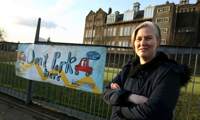 Nichola Fraser outside Clepington Primary School.