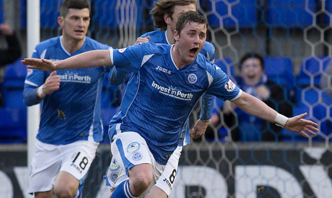 Tam Scobbie celebrates his winner.