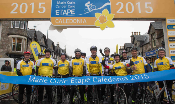 Some of the members of the 2015 Marie Curie team at the Etape Caledonia.