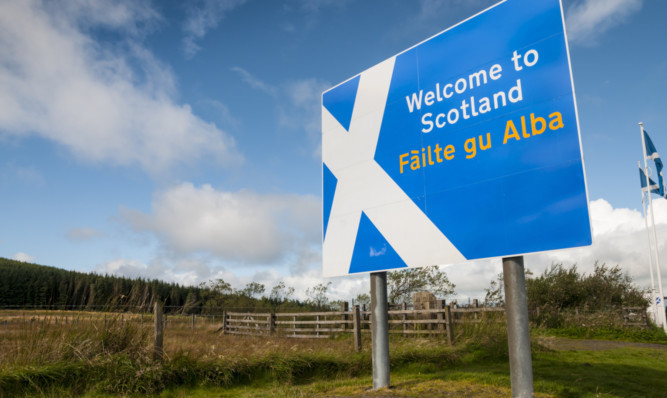 Welcome to Scotland sign at Scottish border