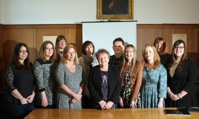 Angus Council has been helping its staff re-train as teachers as one way of tackling the shortage. Councillor Sheena Welsh is pictured with the latest group of students involved with the distance learning scheme.