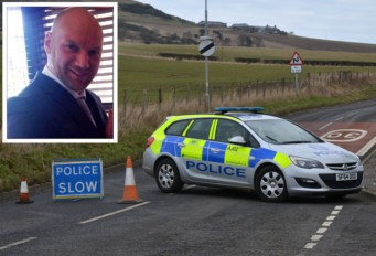 Mark Kelbie (inset) died in hospital after the accident near Upper Largo.
