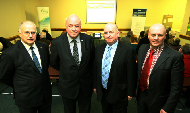 From left: Fife Council leader David Ross,  Services Manager Economic Development George Sneddon, Cllr Willie Ferguson and Cllr Bobby Clelland.