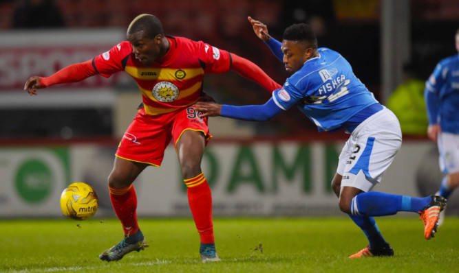 St Johnstone's Darnell Fisher in action against Partick Thistle.