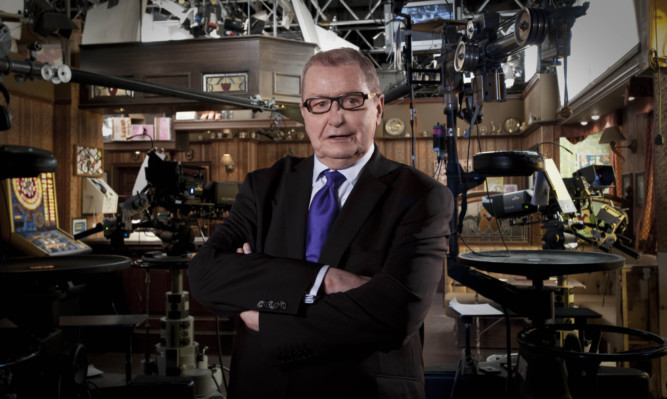 Tony Warren on the Coronation Street set.