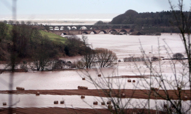 Flooding of the North Esk during the storms.