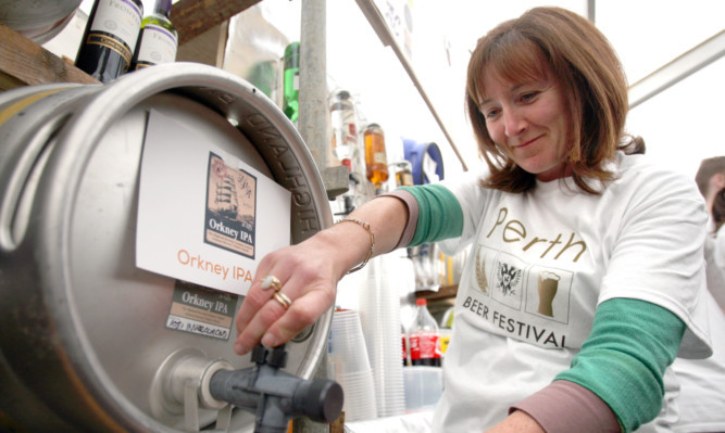Staff were kept busy by thirsty customers at the beer festival.