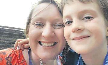 Gemma Lessells and son Matthew, who survived meningitis.