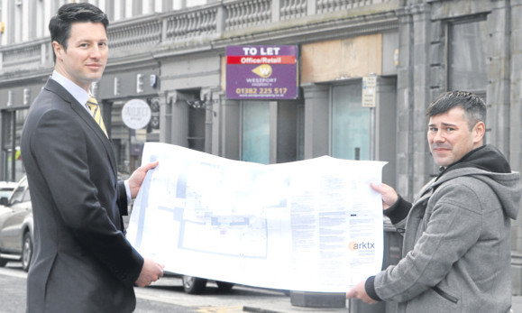 Adam Hutcheson and Jason Haxton with plans for improving Reform Street's fortunes.