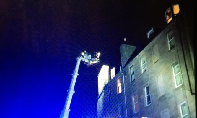 The aerial platform plucking residents to safety.