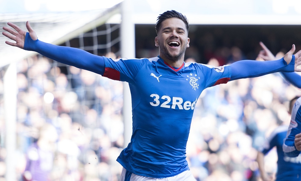 05/03/16 WILLIAM HILL SCOTTISH CUP QUARTER FINAL 
  RANGERS v DUNDEE 
  IBROX - GLASGOW 
  Rangers star Harry Forrester celebrates his goal