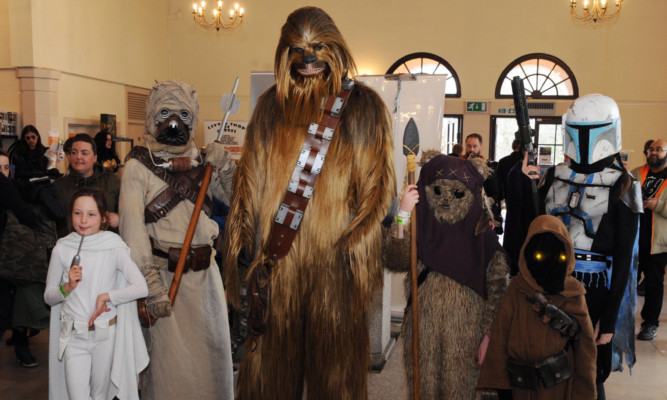 These visitors paid homage to the Star Wars films.