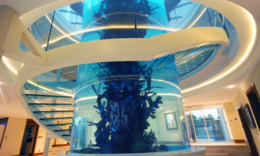 The 50ft tubular aquarium which was a centre-piece of the house near Gleneagles.