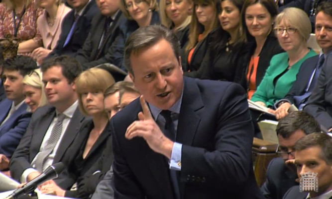 David Cameron speaks during Prime Minister's Questions.