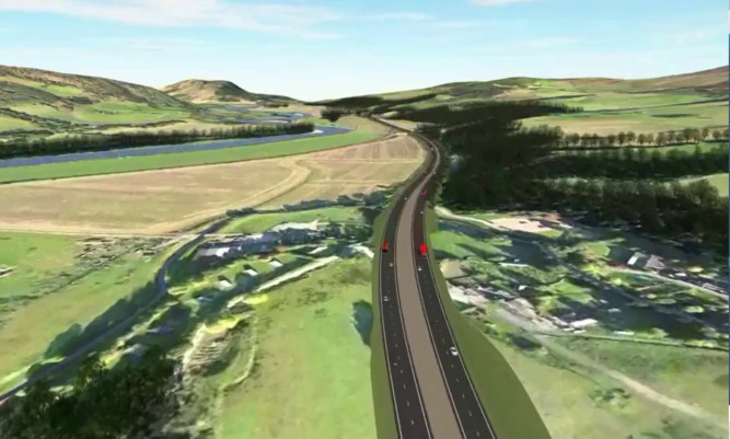An artist's impression of the A9 dualling at Dowally.