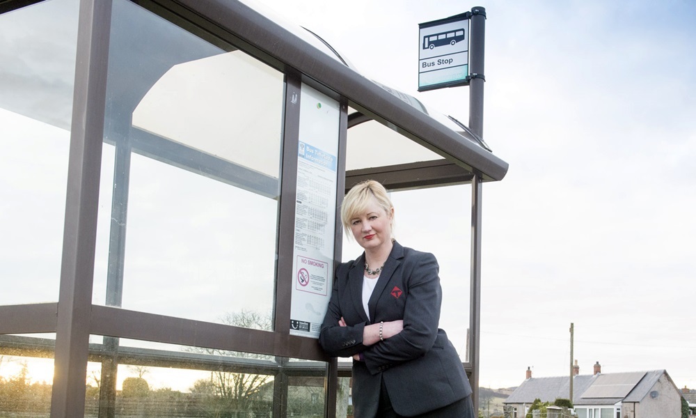 Carse Mum, Stagecoach Bus Story
See Perth Office Story
Photo, Gail Findlay pictured after her work in her Thorntons Estate agency uniform as the incident was on her commute from work.