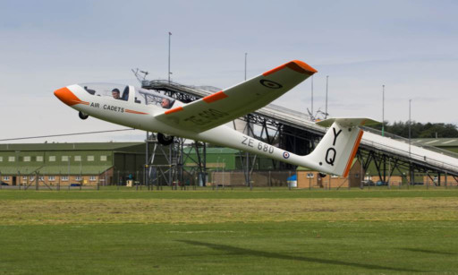 A glider is launched at RM Condor.