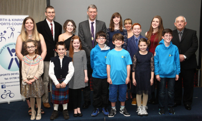 Cllr Mike Williamson with the nominees at the Dewars Centre.