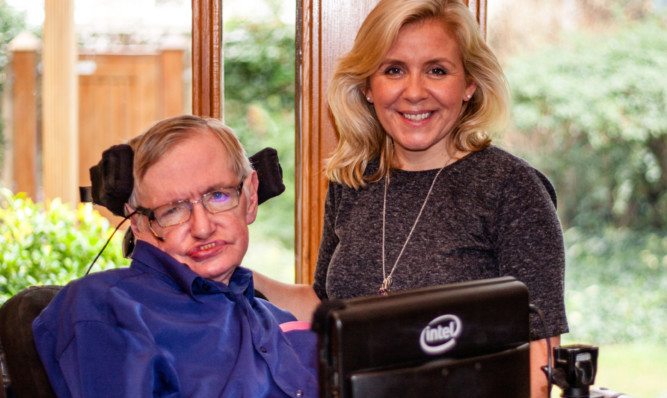 Lucy Hawking with her father Stephen Hawking