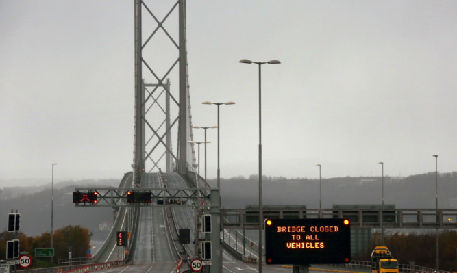 The Forth Road Bridge is closed as to all vehicles at the end of last year.