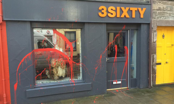 The 3sixty shop in Montrose was vandalised.