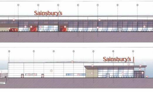 An artist's impression of Sainsbury's plans for a new store.