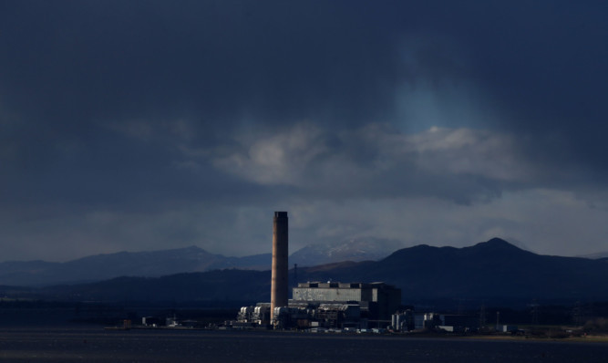 Dark clouds over Longannet power station.