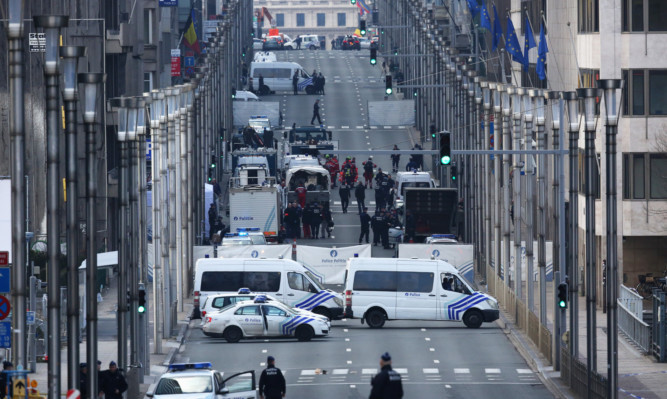 The arrests follow the attacks in Brussels (pictured) and Paris.