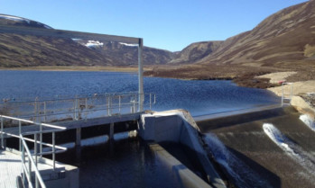 The new dam for the Bruar hydro scheme.