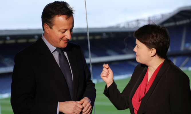 David Cameron with Scottish Conservative leader Ruth Davidson. He has been one of her biggest cheerleaders.